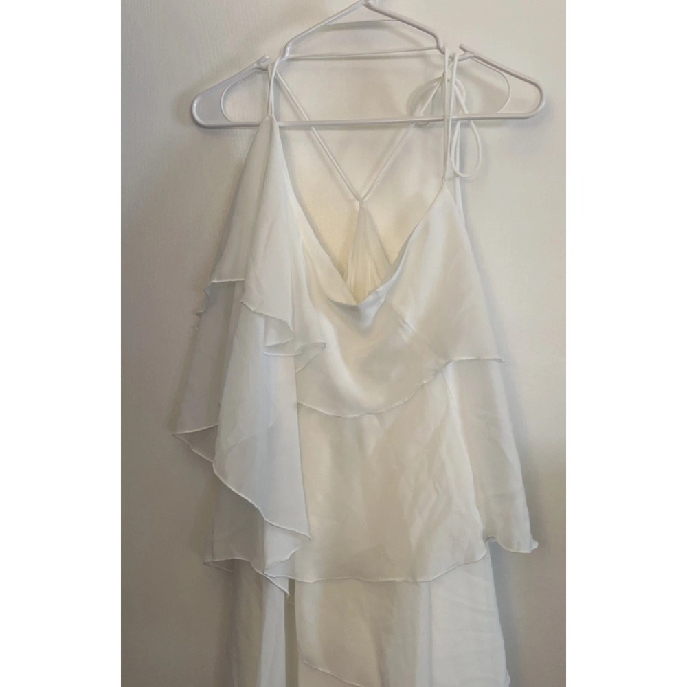 White Layered Ruffle Dress Size Large - Picture 2 of 9